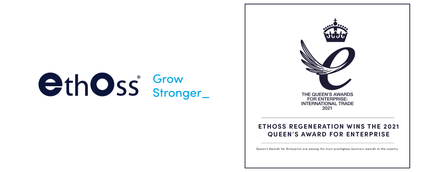 ethOss logo and Queen's Award for Enterprise logo