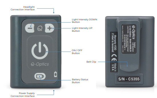 Q-Optics Radiant Pure LED Mini Loupes Light Battery Pack