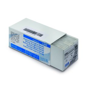 4/0 18mm Omnia PTFE Sutures, Undyed, 3/8 Circle Reverse Cutting, 75cm, pk12. Ref: 32.Z3240