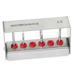 Nichrominox Bur Holder with four dental burs